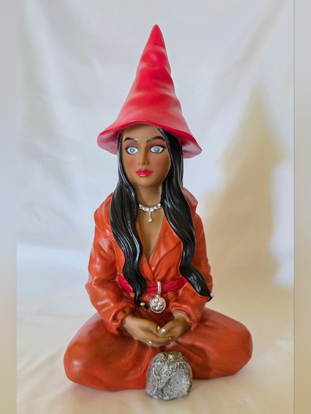Modern Pixie Girl With LED Solar Light Garden Gnome Series Witch Lawn Ornament